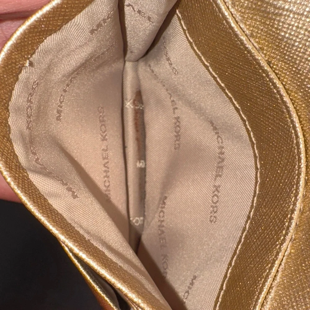 Michael Kors Metallic Gold Card Holder - Picture 10 of 12